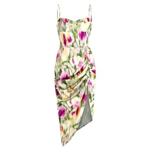 Cider Multicolor Ruched Midi Dress NWT